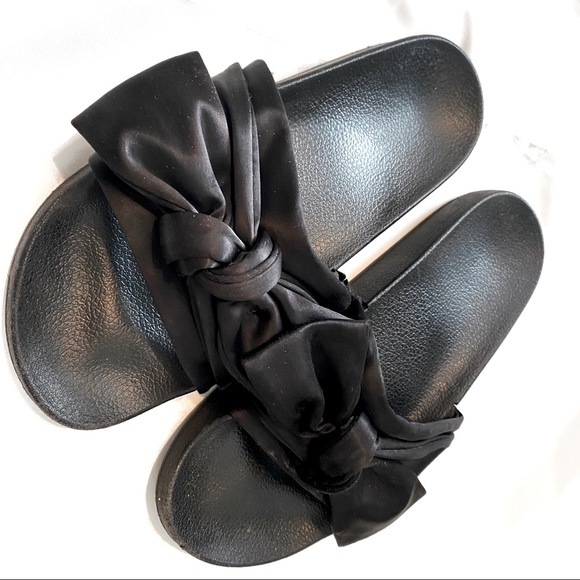 Steve Madden Shoes - Steve Madden Women's Silky Bow Flat Sandals Black